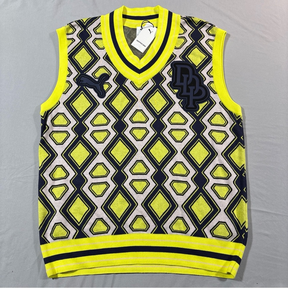 PUMA x Dapper Dan Ginger root Yellow Fluorescent Vest Size M NWT